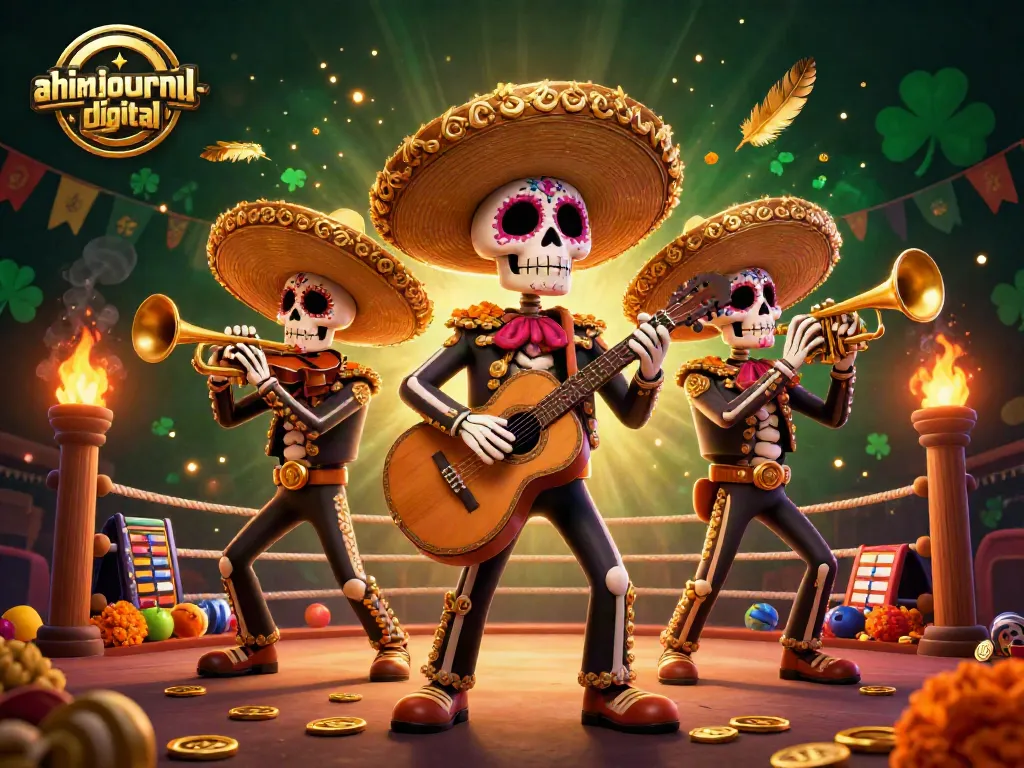 Engage with the ultimate gambling experience at ahimajournal-digital, featuring a vibrant mariachi-themed casino scene.