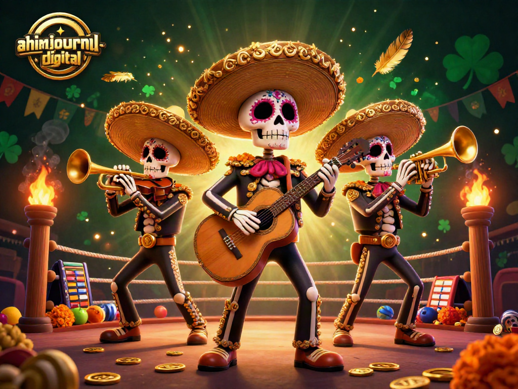 Engage with the ultimate gambling experience at ahimajournal-digital, featuring a vibrant mariachi-themed casino scene.
