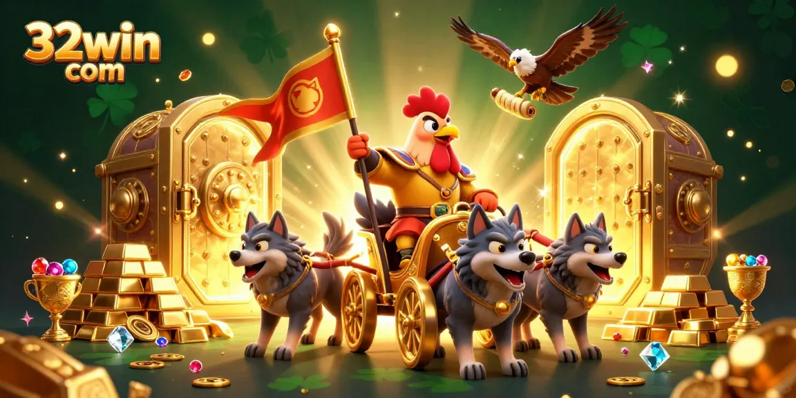 Win big with 32win com in a vibrant casino scene featuring treasure and excitement.