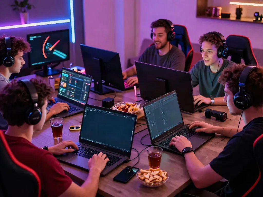 Dynamic online gaming scene showcasing players engaged in exciting games at https://manclub1.jp.net/ with vibrant atmosphere.